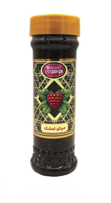 مربا تمشک موسوی طرح اسلیم جار وزن 340 گرم