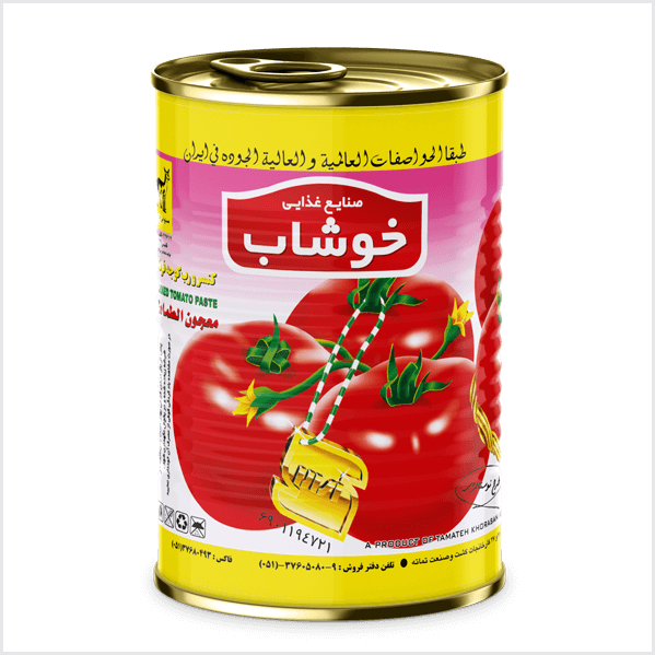 رب گوجه فرنگی خوشاب در بسته بندی قوطی وزن 400 گرم
